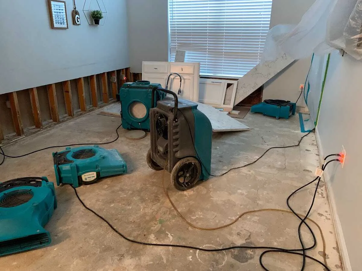 Dehumidifier in flood-cut room for Water Extraction & Removal in Hickory